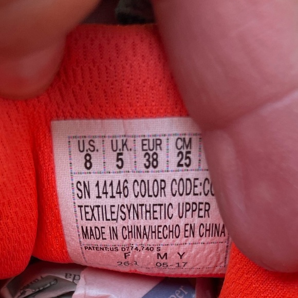 Skechers Gray and Neon Orange Sneakers - Picture 4 of 5